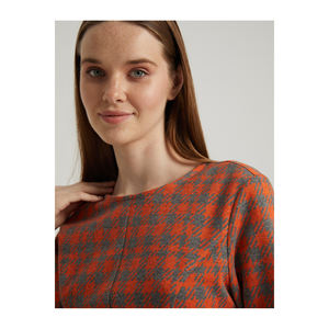 BGN ชุดเดรสผสมวิสโคสแขนสั้น ดีไซน์ลายฮาวด์สทูธ รุ่น W24D427 - Product Image 6