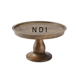 Support à gâteaux carré en bois avec finition nacre, accessoires de décoration pour table d'hôtel, articles d'usage. - Product Image 4