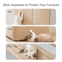 Tapis à gratter pour chat auto-adhésif, écologique, de luxe, sur mesure, facile à découper, protège les sols, emballé en carton
