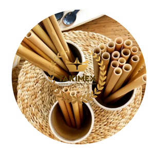 BEST QUALITY ECO FRIENDLY <b>BAMBOO</b> <b>STRAWS</b> OEM PACKING ENGRAVING LOGO TAKIMEX FACTORY WITH CLEAN BRUSH - Product Image 1
