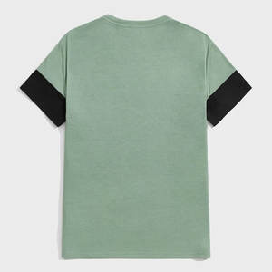 เสื้อยืดผ้าฝ้ายลำลองสำหรับผู้ชายดีไซน์ล่าสุดสไตล์ว่างเปล่าแขนสั้นสีพื้น - Product Image 2