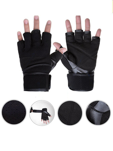 Gants de sport demi-doigts en cuir antidérapants de haute qualité unisexe pour la musculation et l'haltérophilie - Product Image 2