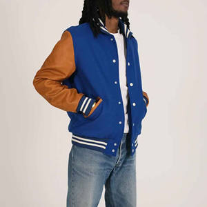Chaquetas Letterman de Diseño Nuevo OEM, Buena Calidad, al por Mayor, Chaqueta de Invierno para Hombre con Cuerpo de Lana y Mangas de Cuero, Chaqueta Bomber Varsity Letterman - Product Image 3