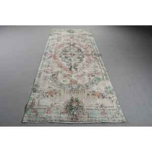 Alfombra Turca Vintage de 3,9x9,9 pies, Alfombra de Pasillo, Alfombra de Lana Azul - Product Image 1