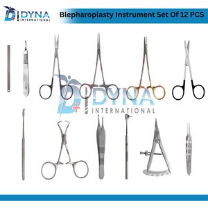 Ensemble d'instruments de blepharoplastie manuels en acier inoxydable de qualité supérieure certifiés CE, 12 pièces, réutilisables, pour chirurgie plastique - Product Image 2