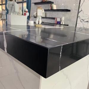 Ready to Ship Artificial Quartz <b>Black</b> Encimera <b>Marble</b> Slab Stone Engineered Benchtops <b>Kitchen</b> <b>Countertop</b> - Product Image 1