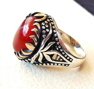 Wholesale <b>Mens</b> <b>Ring</b> New Arrival Natural Red onyx Gemstone December Birthstone Birthday Handmade Jewelry 925 Sterling Silver <b>Ring</b> - Product Image 4