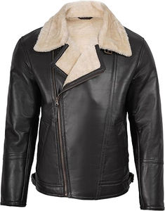 Veste bomber en peau de mouton et toile respirante pour femme, style High Street, hiver 2026, personnalisable, imprimée, imperméable - Product Image 1