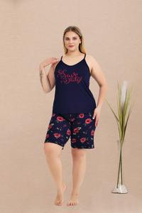 Ensemble de pyjama pour femmes grandes tailles, haut à manches courtes et short, vêtements de nuit confortables, vêtements de maison de grande taille - Product Image 4