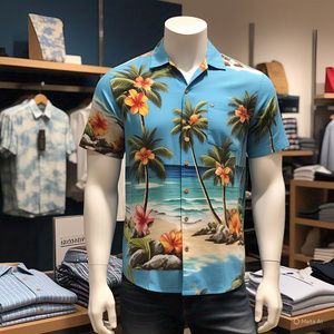 Nueva camisa de manga corta informal con cuello de sublimación de impresión completa de playa de verano para Hombre | Estilo americano totalmente impreso versátil - Product Image 2