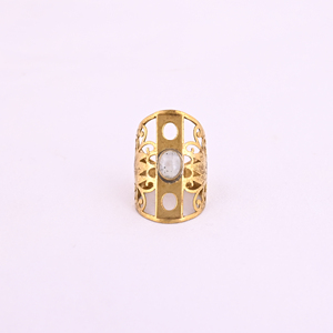 Vintage <b>Brass</b> Gold Plated Fashion <b>Ring</b> for Unisex - Product Image 1