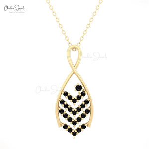 Fournisseur vérifié 0.39 CTW Black Diamond Chevron Style Pendant Elegant 14k Gold april Birthstone Cluster Pendant pour les revendeurs - Product Image 6