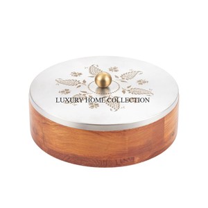 Elegante caja de Roti de metal con superficie resistente al óxido y acabado dorado ideal para uso diario en hogares indios - Product Image 5