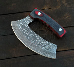 Cortador de Pizza Medieval Hacha Ulu Rocking Pizza Regalo Cuchillo Funda de cuero Personalizado Hecho a mano Acero de alto carbono Ecológico Lavavajillas - Product Image 4