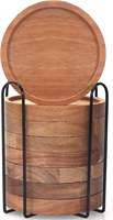 Ensemble de sous-verres en bois d'ardoise élégante artisanale d'acacia de qualité supérieure
