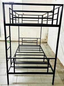 Lit superposé réglable en acier léger blanc, double étage, moderne, taille pleine/king, pour dortoir, école, appartement, chambre à coucher - Product Image 5