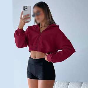 Women's Lightweight Zip Hooded Sweatshirts <b>Long</b> <b>Sleeve</b> Cropped Athletic <b>Tops</b> Summer Fitness Workout Breathable Washed Style-<b>Y2K</b> - Product Image 4