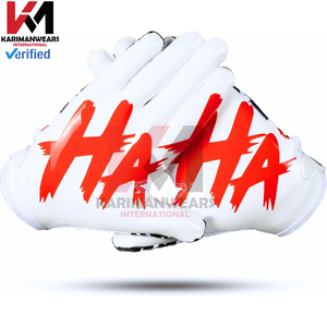 ถุงมืออเมริกันฟุตบอลสวมใส่สบาย โลโก้สั่งทำได้  ด้ามจับซิลิโคนกันลื่น ถุงมือรักบี้สำหรับมืออาชีพสำหรับกิจกรรมกลางแจ้ง - Product Image 3