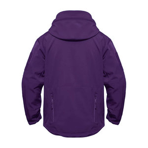 Veste à capuche softshell enduite pour hommes avec col montant logo à l'avant coupe confortable utilisation extérieure hiver OEM vente en gros personnalisée - Product Image 2