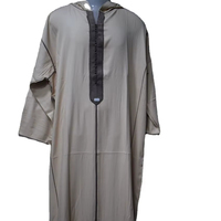 Robe à capuche marocaine en lin respirant pour l'hiver, longueur cheville, décontractée, personnalisable ODM, prête à porter, manches trois-quarts, homme XS