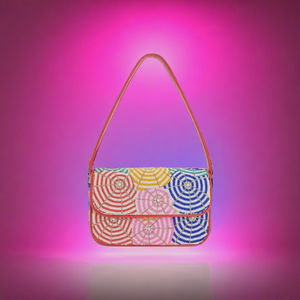 Designer Beaded Shoulder Bag Custom Beaded Spiral Pattern Shoulder Bag Handmade Colorful Boho Clutch Purse <b>for</b> Women and Girls - Product Image 1