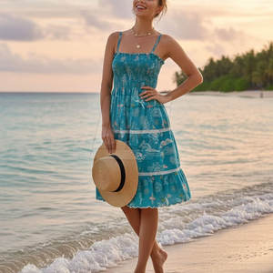 Robe de plage pour femmes, tenue d'été légère et confortable, design élégant et décontracté, parfaite pour les vêtements de plage en plein air - Product Image 5