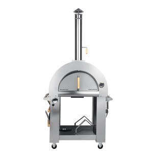 Four à pizza extérieur en acier inoxydable de 32 pouces, calibre 20, au gaz et au bois, allumage manuel par impulsions, 1 brûleur, porte amovible, neuf - Product Image 6