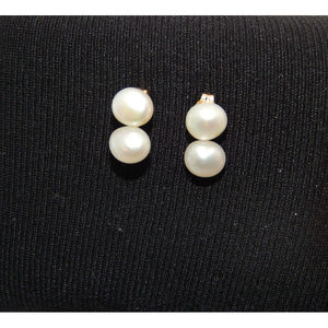 Orecchini gemelli in oro 14K con perla barocca gioielli di perle di lusso - Product Image 1