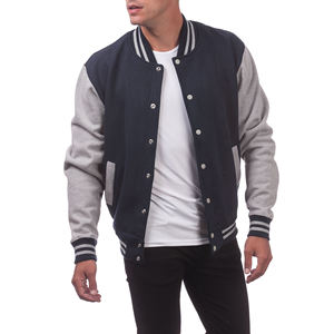 Chaqueta Cortavientos Casual de Invierno para Hombre, con Logotipo Bordado Personalizado, Estilo Universitario de Béisbol, Mangas de Cuero, Forro de Lana - Product Image 5