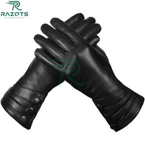 All Season Breathable Thermal Eco-Friendly Non-Slip Leather <b>Touch</b> <b>Screen</b> Compatible Wrist-Length <b>Gloves</b> for <b>Men</b> Women Outdoor - Product Image 1