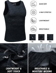 Men's Plus Size Casual Quick-Dry Sleeveless <b>Workout</b> <b>Tank</b> <b>Top</b> Knitted Gym Performance Athletic Muscle Shirt for Bodybuilding - Product Image 5