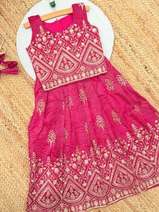 ชุดแฟนซีสไตล์ปากีสถานสำหรับเด็กหญิงอายุ 15 ปี ชุดเด็กสีสันสดใส/เลเฮนกา โจลี ชุดงานเลี้ยงเด็ก ฤดูหนาว ขนเทียม - Product Image 2