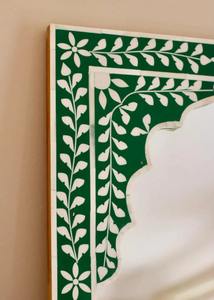 Marco de espejo de pared de resina de madera con incrustaciones de fregona de hueso moderno hecho a mano de alta calidad al por mayor personalizable para hueso decorativo de boda - Product Image 4