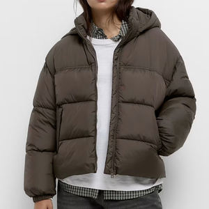 Vêtements d'extérieur décontractés légers pour femmes en gros, vêtements de tous les jours doux, veste zippée / logo personnalisé OEM, streetwear, veste matelassée ample - Product Image 5