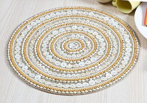 แผ่นรองแก้วปักลายลูกปัดแก้วสำหรับตกแต่งโต๊ะห้องครัวบ้านและปาร์ตี้ในราคาที่ต่ำมาก - Product Image 5