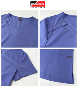 Uniformes de hospital transpirables de venta superior, uniformes médicos informales para mujeres, conjuntos de uniformes de Enfermería de manga corta bordados personalizados - Product Image 3