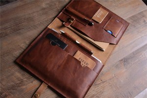Custom A4 Zipper Leather Removable <strong>3</strong> Ring Notepad Portfolio <strong>Document</strong> <strong>File</strong> Travel Organizer <strong>Folder</strong> LPF-0050 - Product Image 4