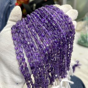 Piedras preciosas sueltas de amatista púrpura natural Hilo de 15,5 \ "con cuentas de pepita de 6mm-8mm y 8mm-10mm Piedra preciosa azul - Product Image 2