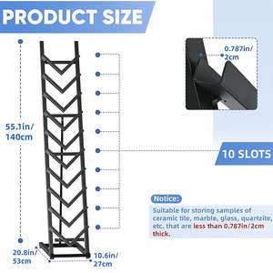Estante de exhibición de azulejos ligero de altura ajustable antioxidante de 10 niveles personalizable con fácil montaje - Product Image 3