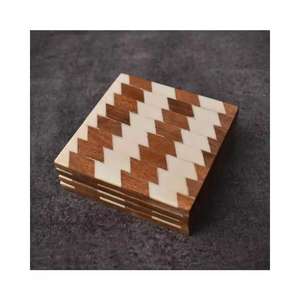 Best Quality Resin Maple <b>Coaster</b> <b>Set</b> Customize Square Round Epoxy Wood Resin <b>Coaster</b> <b>With</b> <b>Holder</b> <b>Set</b> - Product Image 2