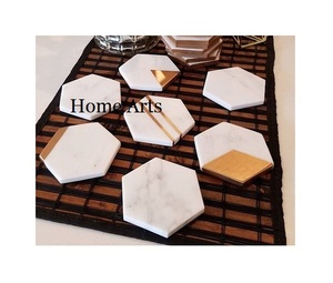 Bestest Quality Mable <b>Coaster</b> <b>Set</b> Hexagon Shape Customized Size <b>Coaster</b> <b>Set</b> For Wholesale Supplier - Product Image 1