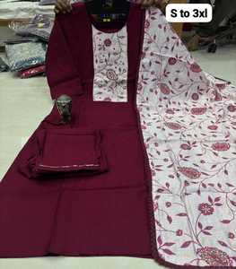 Hermosa muselina con estampado de mano Kurti Pant y Dupatta Woman Fashion Fabricante y proveedor de Surat - Product Image 4