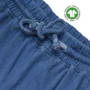 กางเกงขาสั้นกีฬาผ้าฝ้ายออร์แกนิกสำหรับผู้ชายผ้าเจอร์ซีย์ย้อมสีครามผ้าเจอร์ซีย์ขนาด5.4ออนซ์ผ้าเย็บตะเข็บ6นิ้วนุ่มมากระบายอากาศได้มีสายคาดเอวยืดได้ - Product Image 3