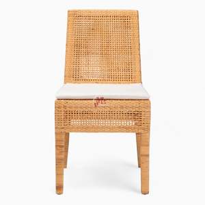 Silla de comedor de mimbre con cojín, sillón de ratán, silla Wishbone, silla de mimbre de comedor relajante sólida para muebles - Product Image 2