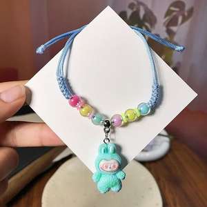 Nueva pulsera duradera tejida a mano para niños DIY ajustable dulce estilo lindo cordón hecho a mano tejido producto terminado al por mayor - Product Image 3