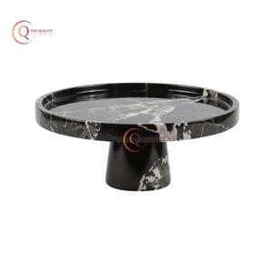 Porte-gâteau de style unique Supports à gâteau en marbre de haute qualité avec couleur noire Thème romantique Serveur de gâteau Support de décoration de fleurs de pâtisserie - Product Image 3
