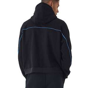 Sudadera con capucha recortada con estilo para hombre Sudadera de lana de algodón bordada Otoño Moda callejera de gran tamaño - Product Image 2