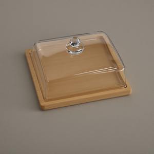 Cúpula de pastel vintage con base de madera rústica y cúpula de vidrio transparente artesanal diseñada para interiores decorativos - Product Image 2