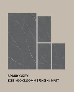 Carrelage en porcelaine antidérapant gris scintillant mat R9 600x1200mm, longue durée pour les sols et les murs intérieurs, salon, cuisine, extérieur, villa - Product Image 3