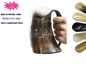 Jarra de Cerveza de Cuerno Pulido Hecha a Mano, Estilo Animal, Auténtica Jarra Vikinga, Ecológica, Natural - Product Image 5